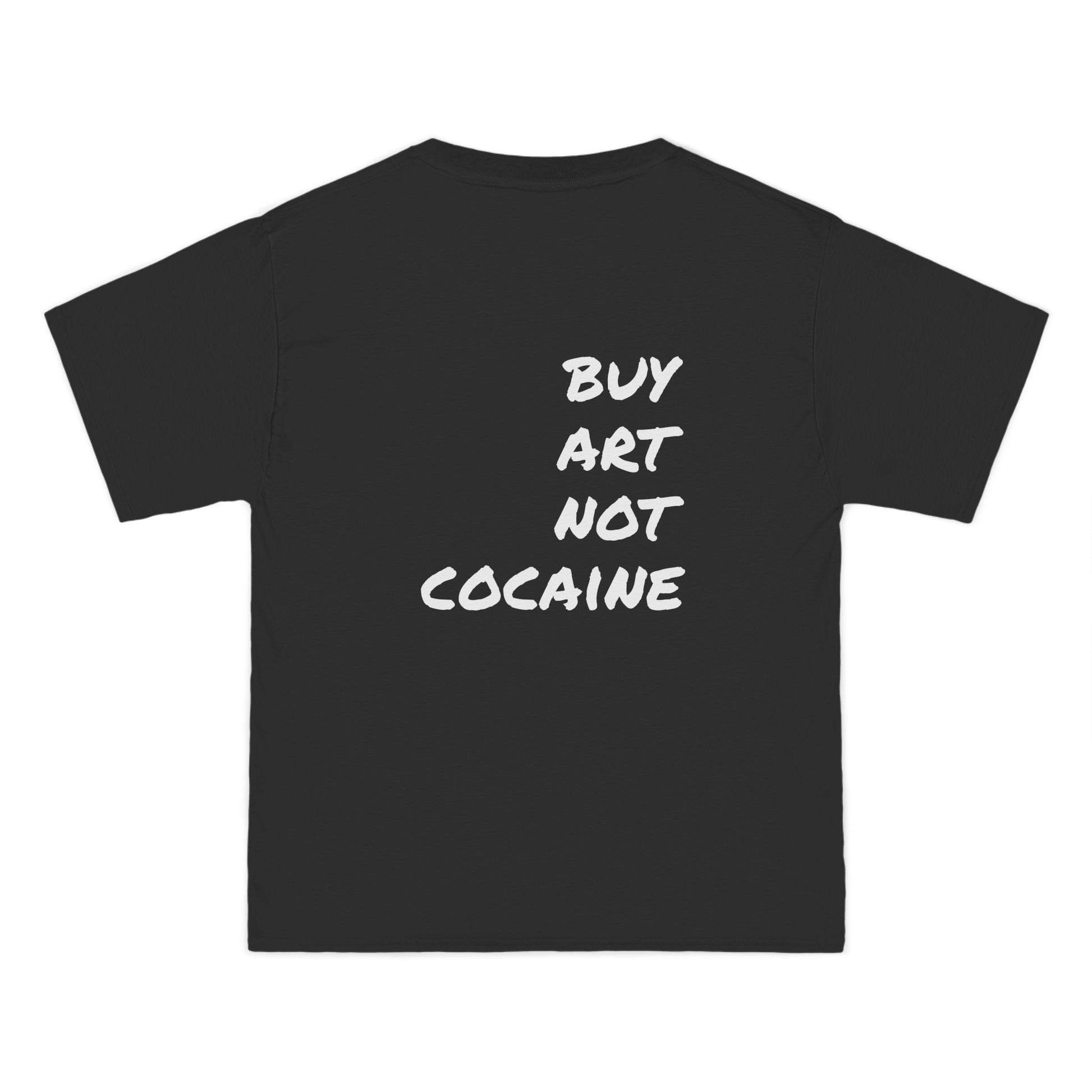 Art-Inspired Short-Sleeve T-Shirt Unique Graphic Tee ''Buy Art Not Cocaine'' Streetwea